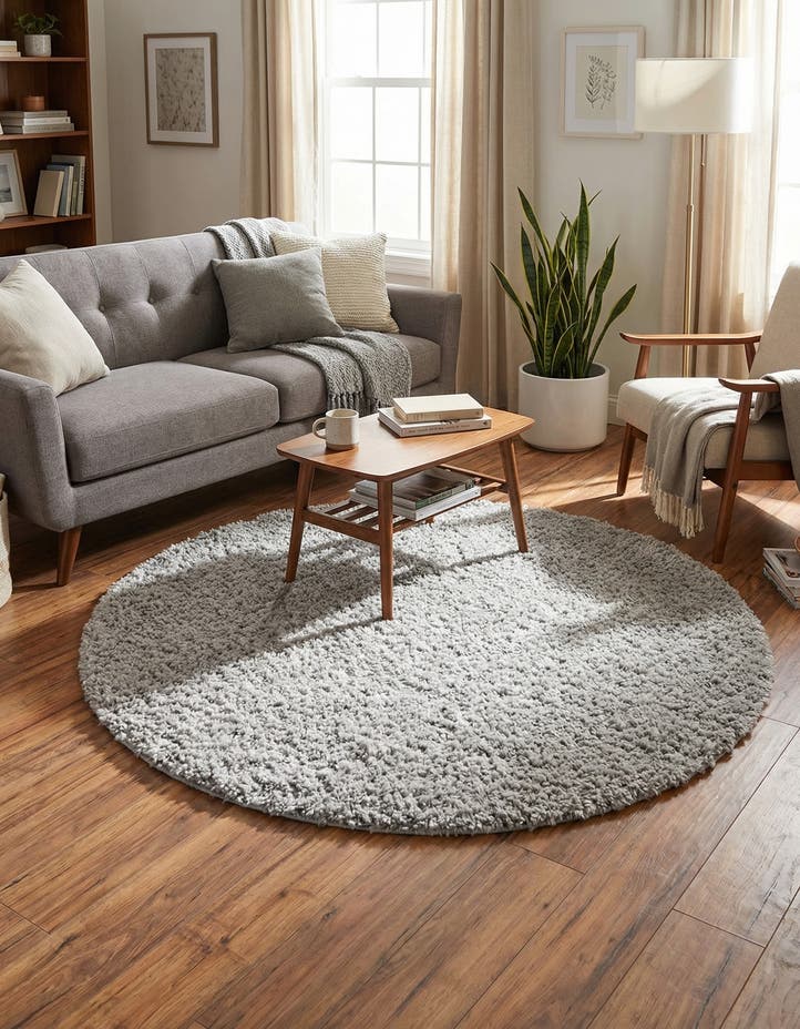 5' 3 x 5' 3 Zermatt Shag Round Rug