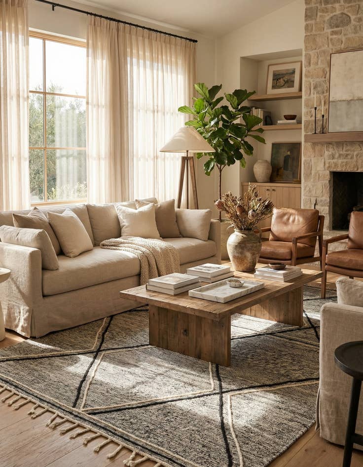 Detail image of 6' 4 x 10'  Hand Knotted Moroccan Wool Rug