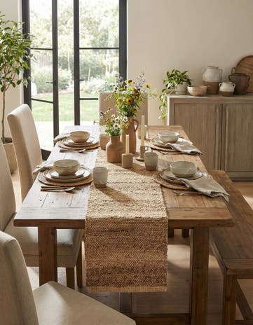 Natural Ivory Handmade Braided Jute Table Runner Rug