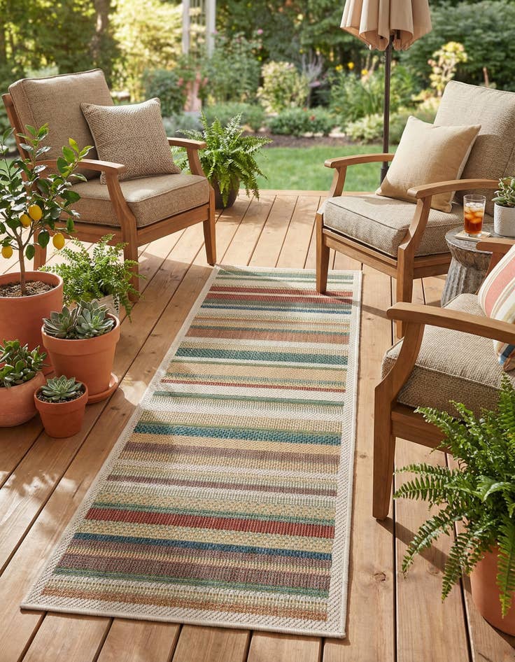 Detail image of 2' x 6'  Washable Baja Indoor / Outdoor Runner Rug