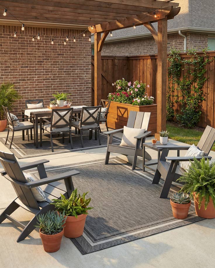 Detail image of 7' 10 x 11' Easy-Clean Border Indoor / Outdoor Rug