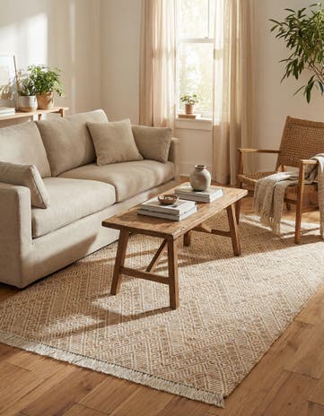 White and Natural Handmade Braided Jute Rug