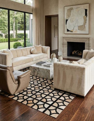 5' x 8' Cowhide Leather Rug