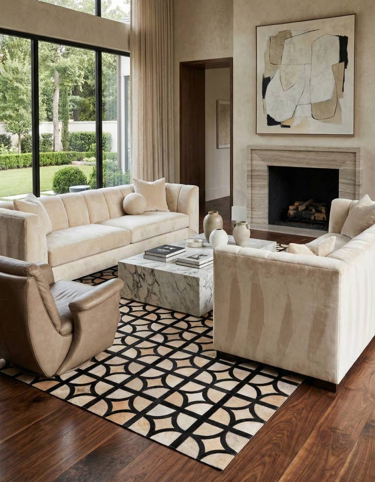 Detail image of 5' x 8' Cowhide Leather Rug