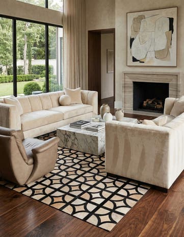 5' x 8' Cowhide Leather Rug