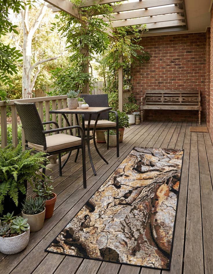 Detail image of 2' x 5'  Washable Modern Indoor / Outdoor Runner Rug