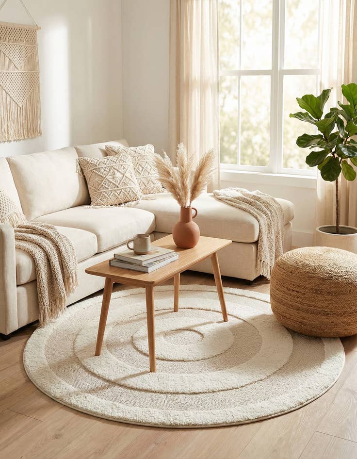 Detail image of  5' 3 x 5' 3 Boho Round Rug