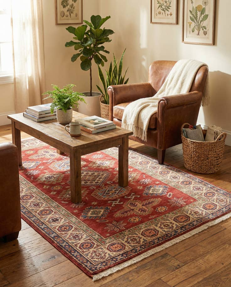 Detail image of 3' 4 x 5' Hand Knotted Kazak Oriental Rug