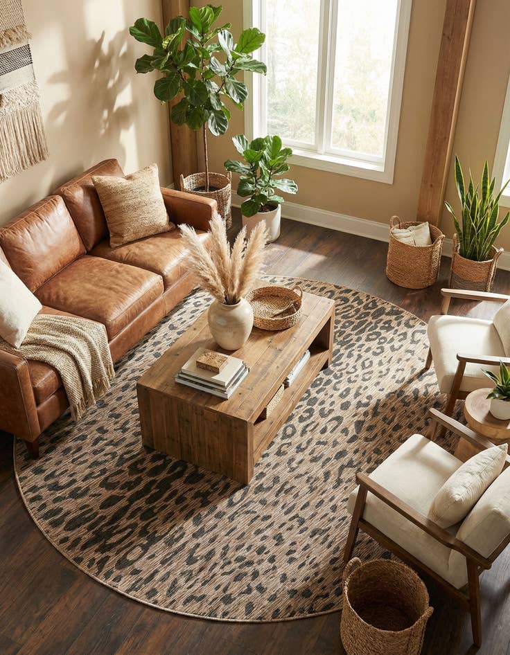 Detail image of  10' x 10'  Washable Safari Indoor / Outdoor Square Rug