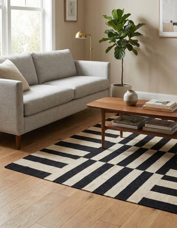 4' 3 x 6' Hand Woven Kilim Modern Wool Rug