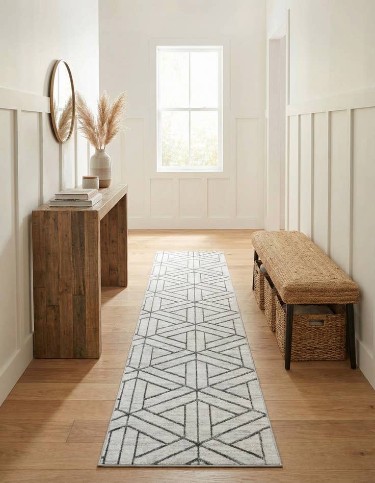 Detail image of  2' 7 x 12' Lattice Trellis Runner Rug