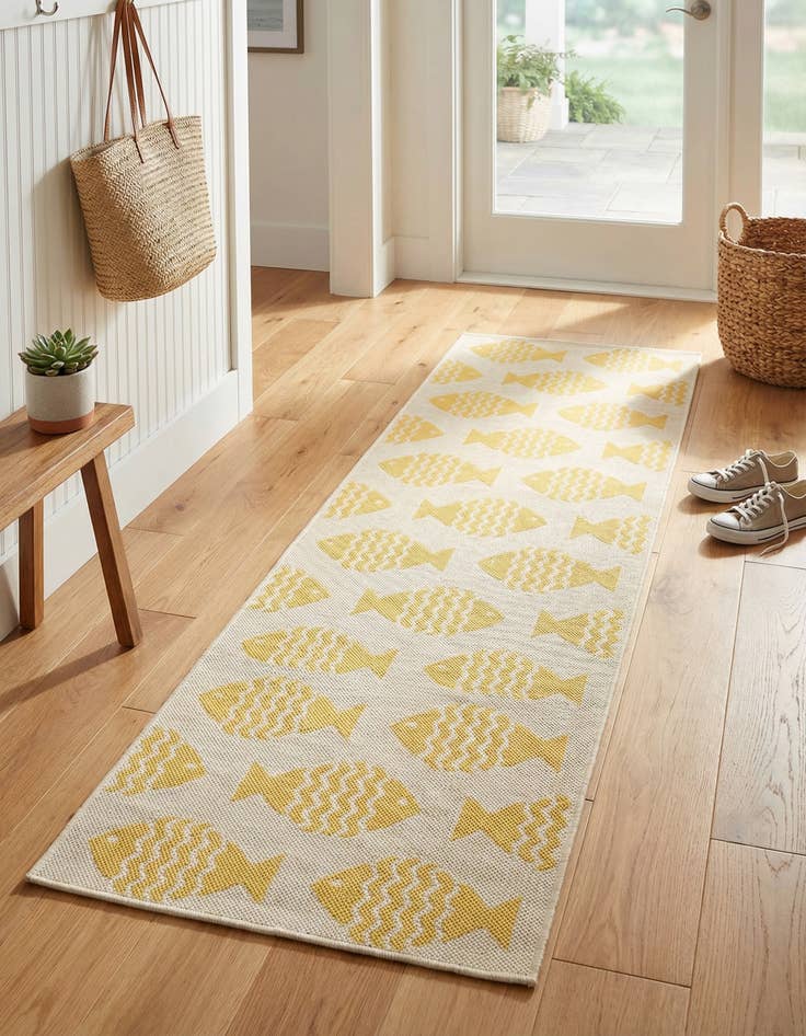 Detail image of 2' x 6' 1 Easy-Clean Coastal Indoor / Outdoor Runner Rug