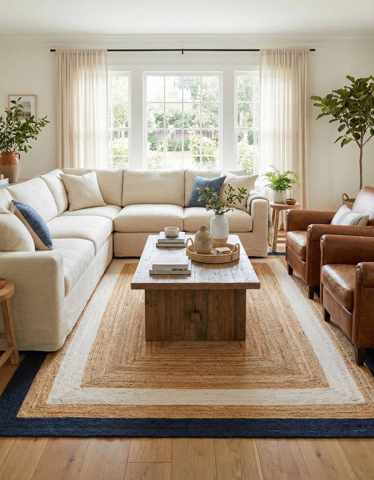 Detail image of 10' x 14' 1  Hand Braided Jute Rug