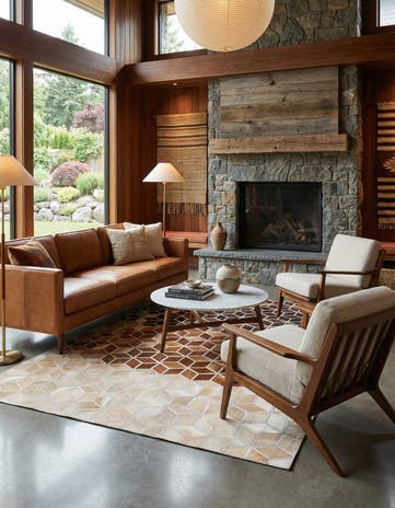 5' 2 x 7' 10 Cowhide Rug