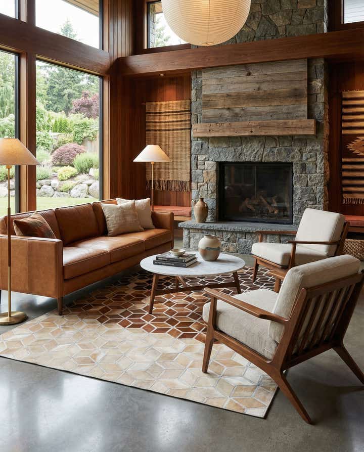 5' 2 x 7' 10 Cowhide Rug