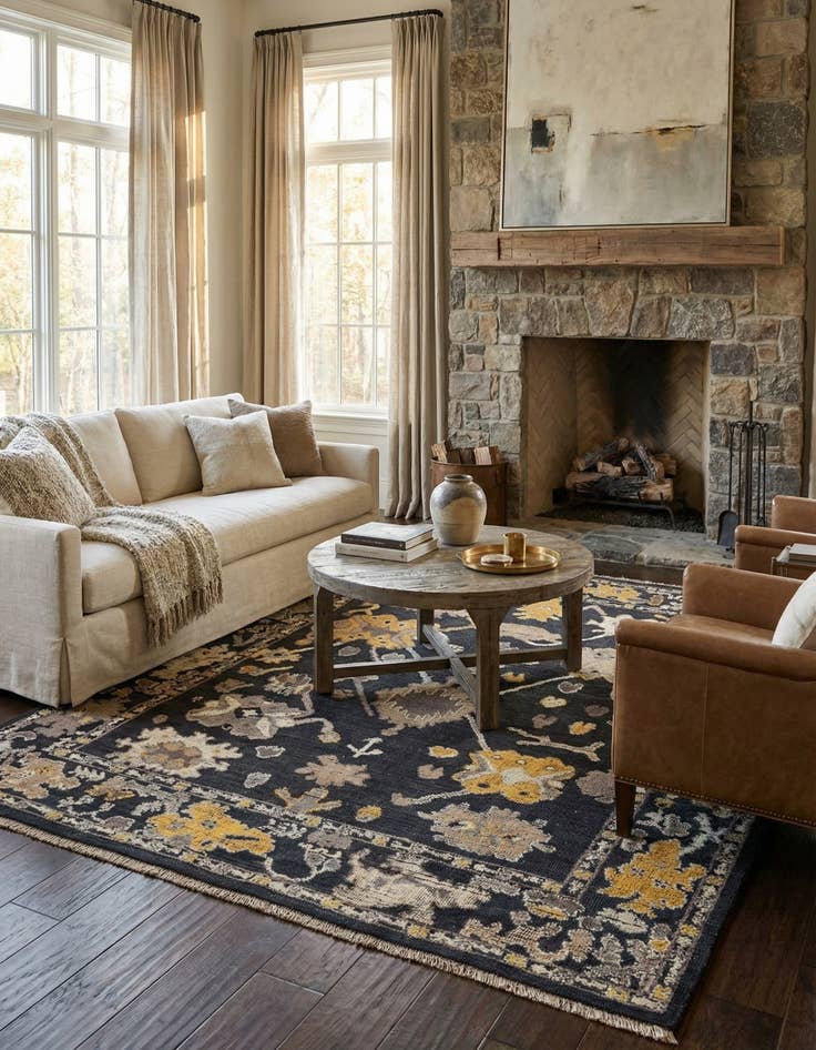 Detail image of 8' x 10' 2  Hand Knotted Oushak Wool Rug