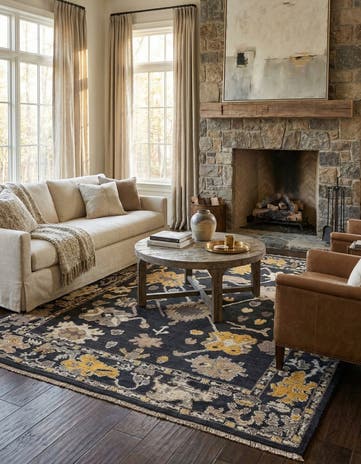 8' x 10' 2 Hand Knotted Oushak Wool Rug