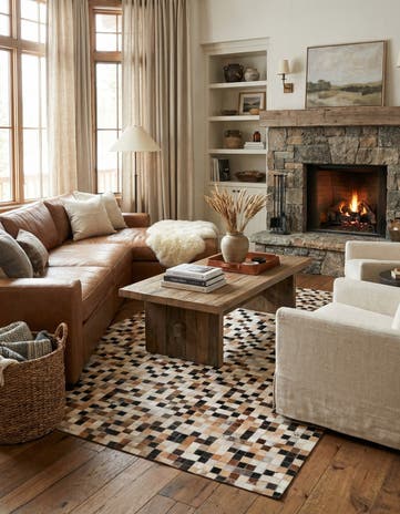 5' x 8' Cowhide Leather Rug