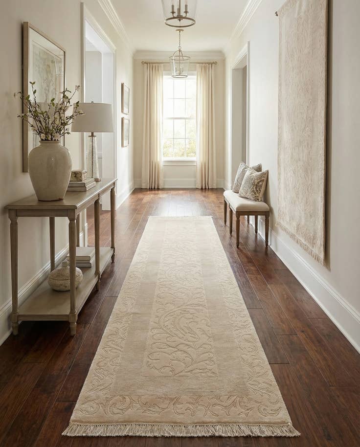 Detail image of 3' 4 x 12' 10 Hand Knotted Darya Wool Runner Rug