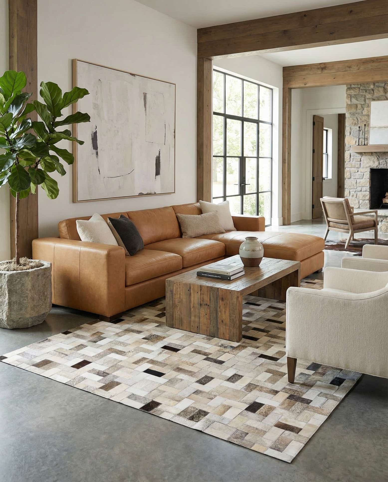 5' x 7' 10 Cowhide Stocks Rug