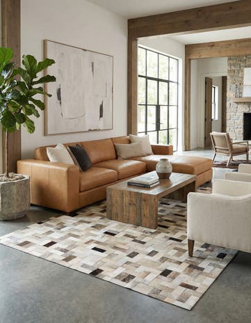5' x 7' 10 Cowhide Stocks Rug