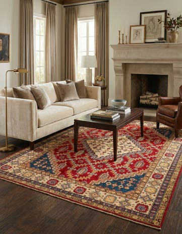 5' 7 x 8' Hand Knotted Kazak Rug