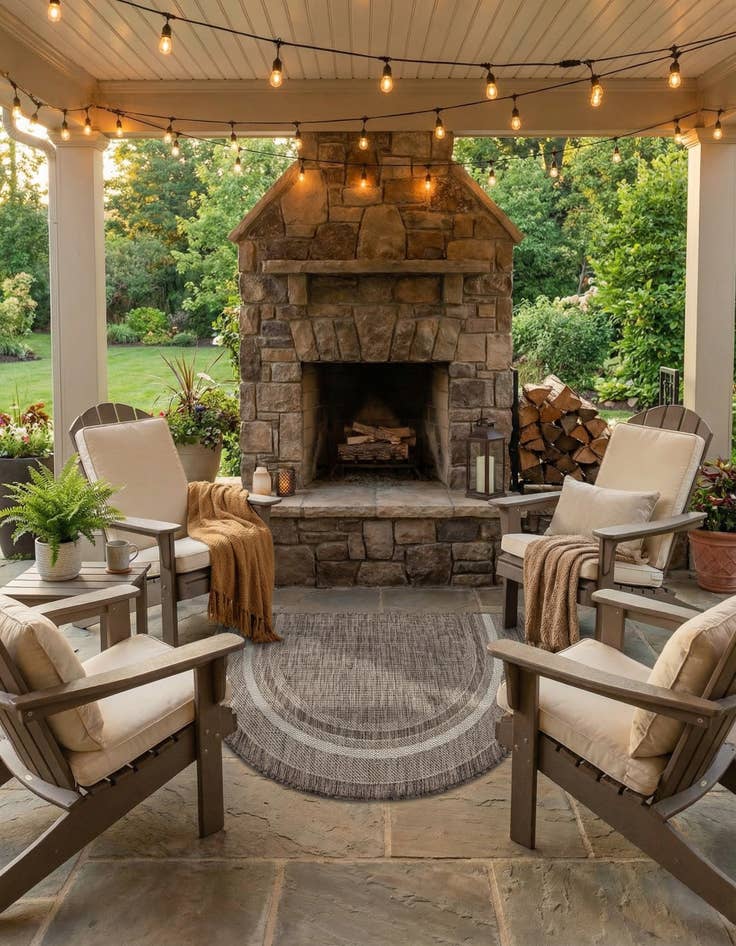 Detail image of 2' 7 x 4' Easy-Clean Border Indoor / Outdoor Hearth Rug