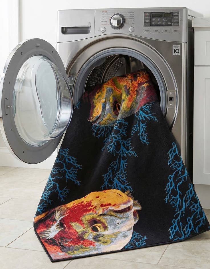 Detail image of  7' 10 x 10'  Washable Coastal Indoor / Outdoor Rug