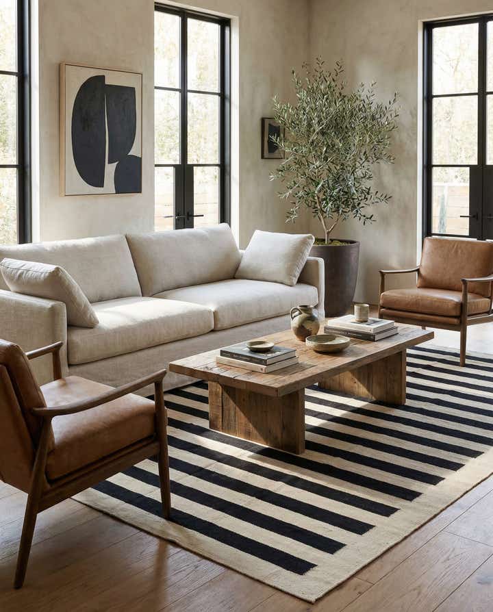 5' 7 x 7' 9 Hand Woven Kilim Modern Wool Rug