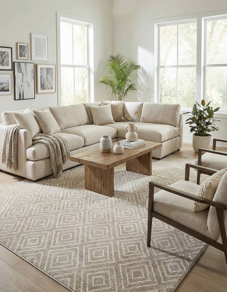 Detail image of 7' 10 x 10' Easy-Clean Sabrina Soto Indoor / Outdoor Rug