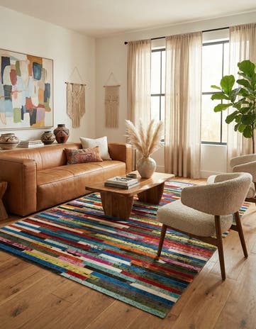 5' 1 x 8' Cowhide - Patchwork Rug