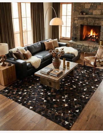 7' 11 x 9' 10 Cowhide - Patchwork Rug