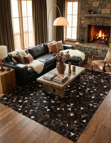 7' 11 x 9' 10 Cowhide - Patchwork Rug