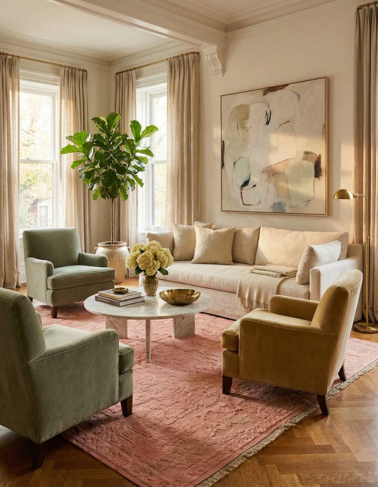 Detail image of 9' 1 x 12' 6  Hand Knotted Oushak Wool Rug