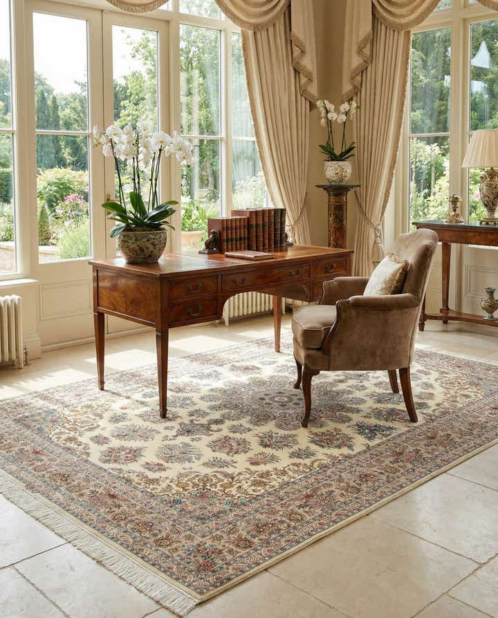 6' 6 x 9' 10 Hand Knotted Ghom Silk Persian Rug