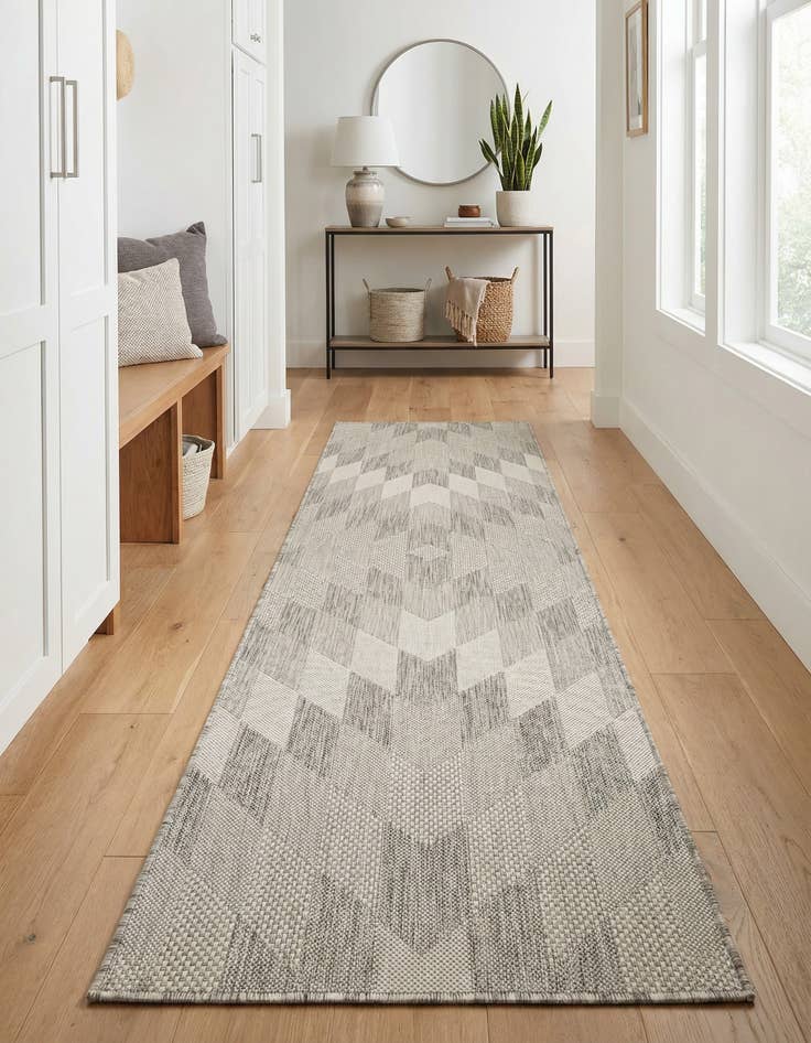 Detail image of 2' x 8'  Washable Modern Indoor / Outdoor Runner Rug