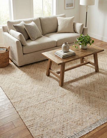White and Natural Handmade Braided Jute Rug