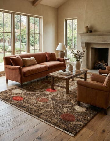 5' 3 x 6' 9 Hand Knotted Modern Ziegler Wool Rug
