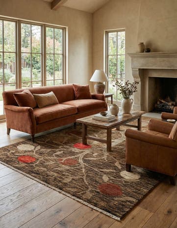5' 3 x 6' 9 Hand Knotted Modern Ziegler Wool Rug