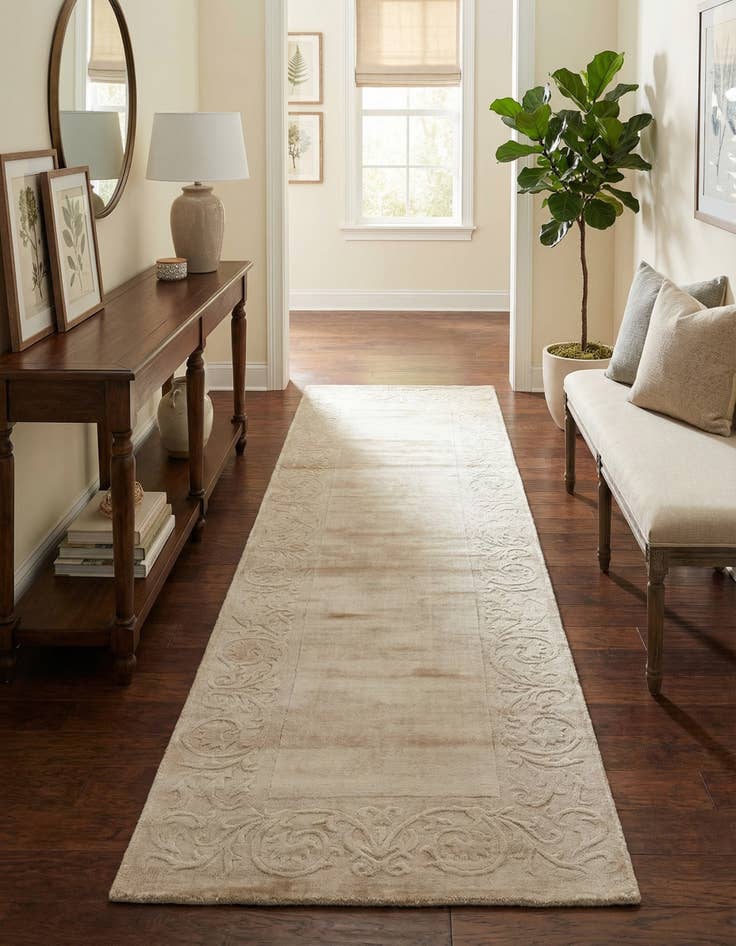 Detail image of  2' 7 x 9' 9  Hand Knotted Darya Wool Runner Rug