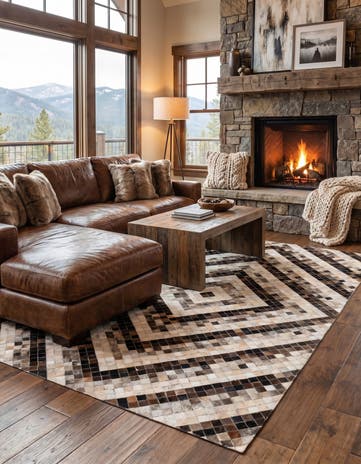 5' x 8' Cowhide Stocks Rug