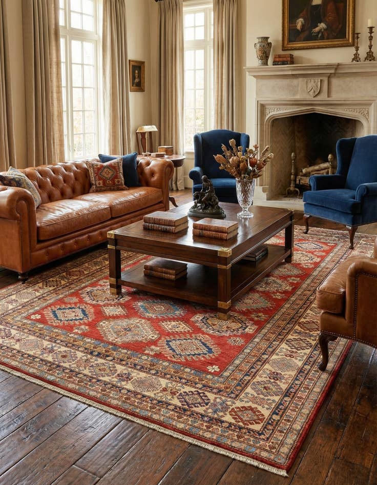 Detail image of  6' 11 x 10' 3 Kazak Wool Rug