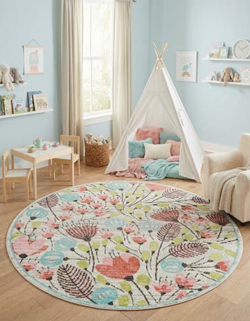 7' x 7' Whimsy Kids Round Rug