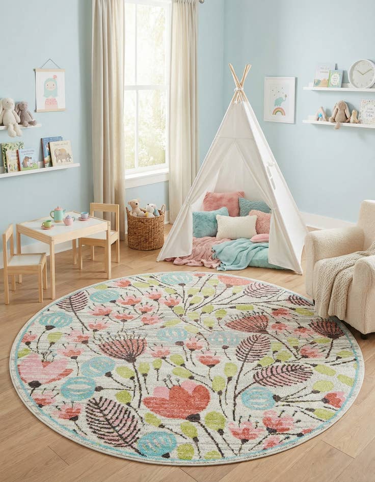Detail image of 7' x 7' Whimsy Kids Round Rug