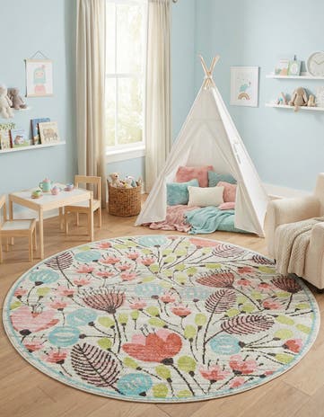 7' x 7' Whimsy Kids Round Rug