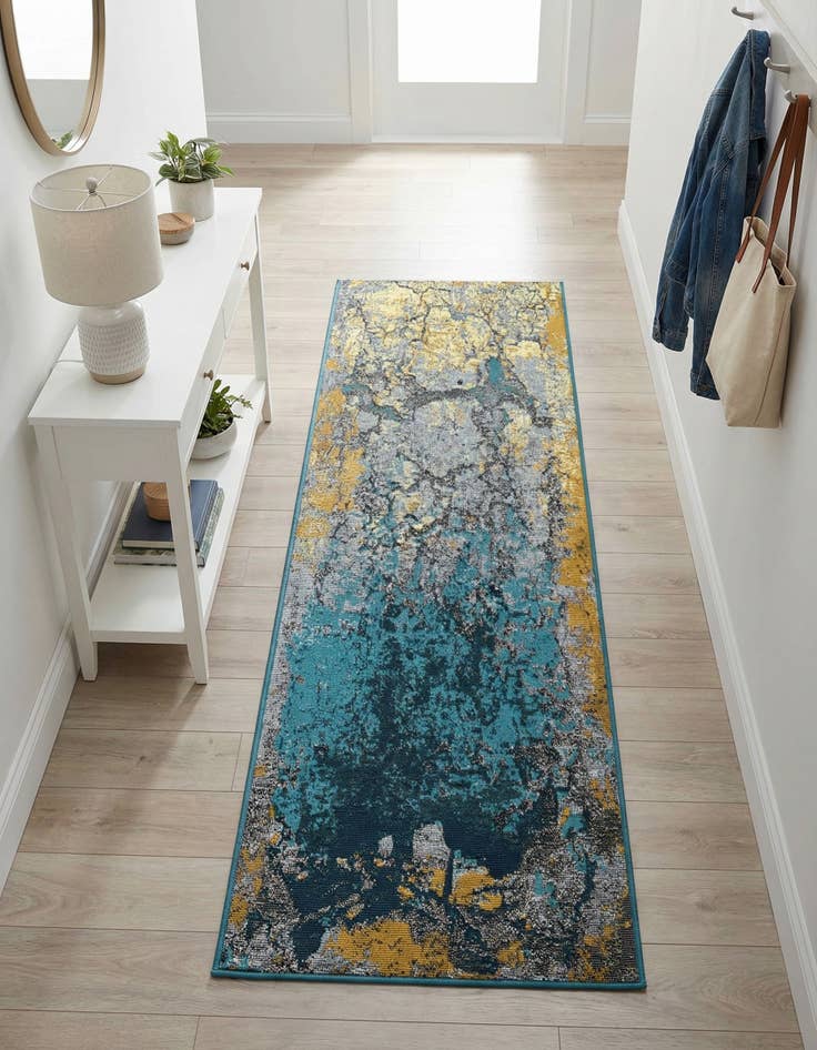 Detail image of 2' x 5' Easy-Clean Modern Indoor / Outdoor Runner Rug