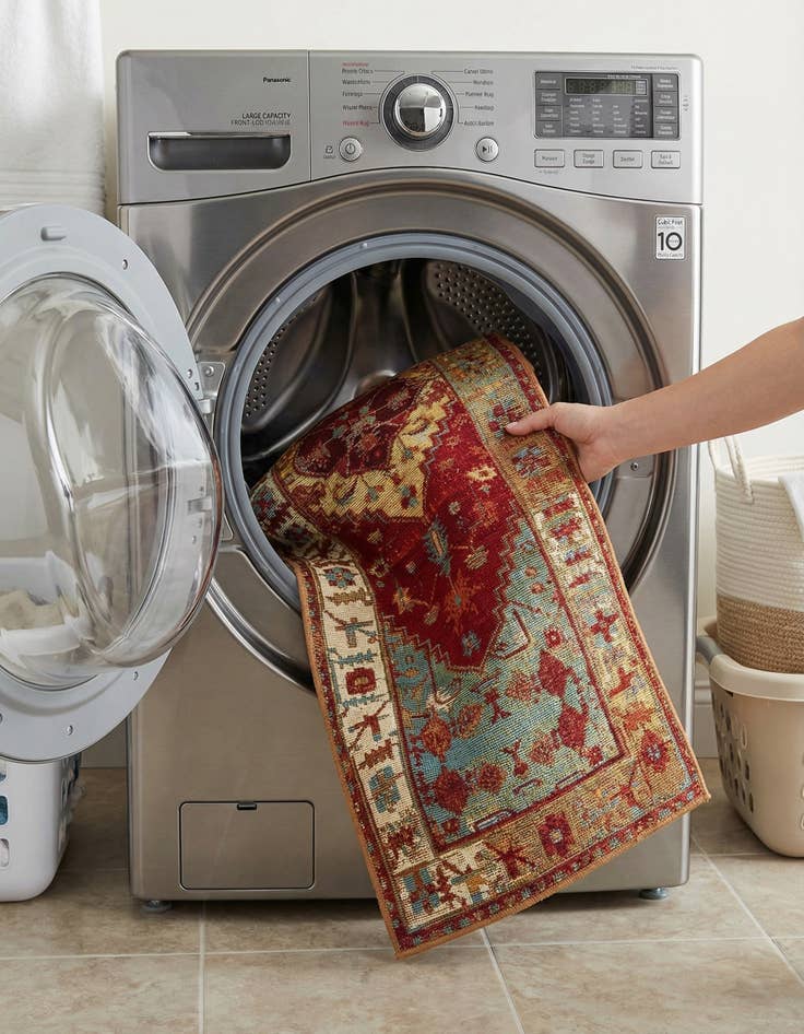 Detail image of 2' x 6'  Washable Traditional Indoor / Outdoor Runner Rug