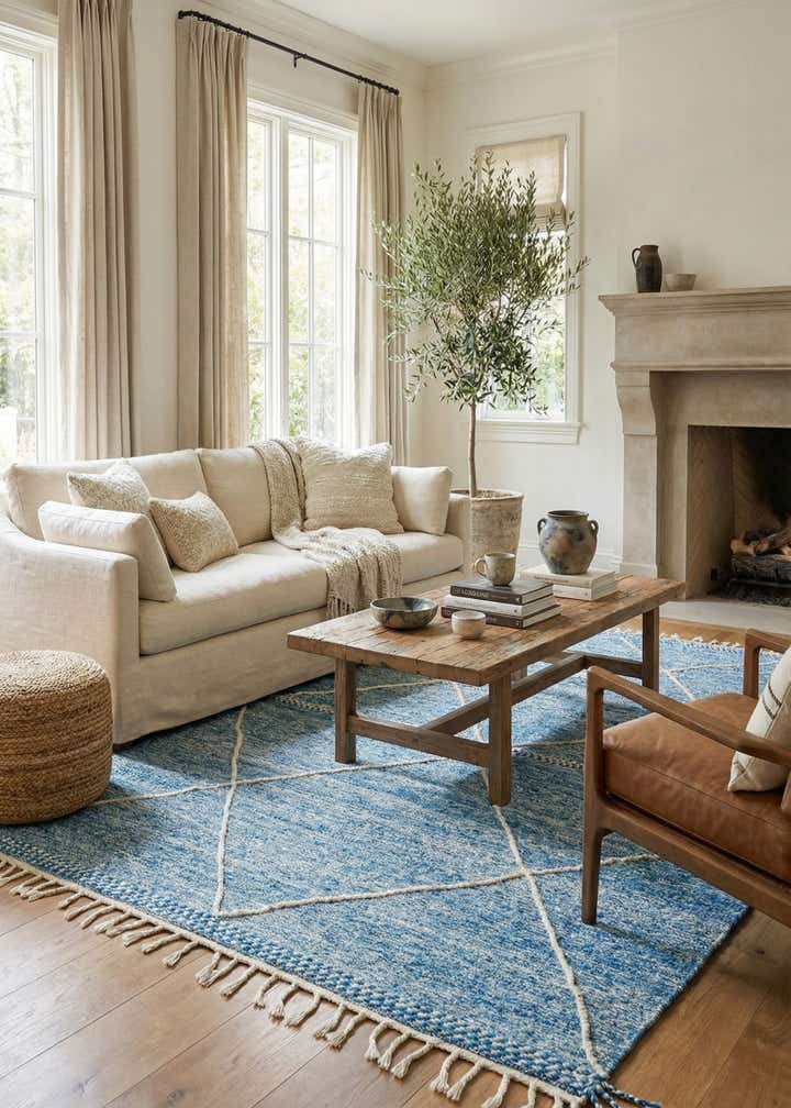6' 7 x 10' 4 Hand Knotted Moroccan Wool Rug