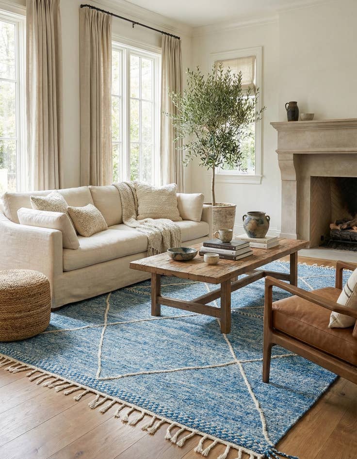 Detail image of 6' 7 x 10' 4 Hand Knotted Moroccan Wool Rug