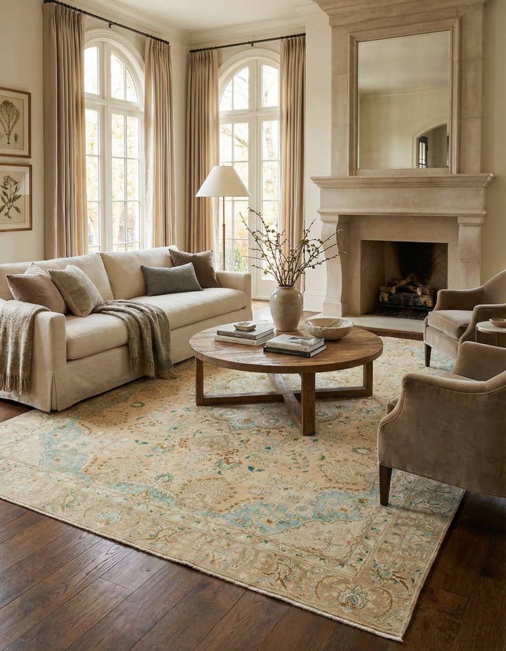 Detail image of 9' 3 x 12' 3  Hand Knotted Ultra Vintage Persian Wool Rug